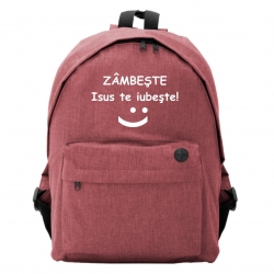 Ghiozdan grena melanj, Zambeste, Isus te iubeste!